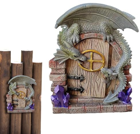 Garten-Drachenstatue im Freien, Drachen-Wanddekoration - -Drachenhofstatue des Wächtertors | Drachentür-Wandstatue und Skulptur-Anhänger, Cartoon-Gartenfigur für Innen- und Außenhofdekoration