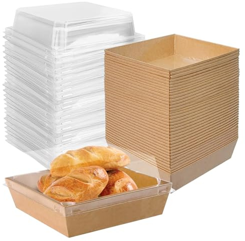 Cake Slice Boxes with Lids, 30 Pcs Disposable Bakery & Party Food Boxes | Ideal for Slices Cupcakes Lunch and Takeaway