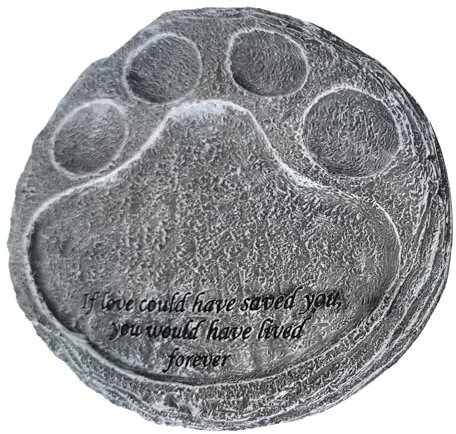 Piedra conmemorativa para mascotas, piedra conmemorativa para perros, lápida con gato con impresión de | Exquisita piedra sepulcro para perros de resina para la pérdida de perros, mascotas, perros