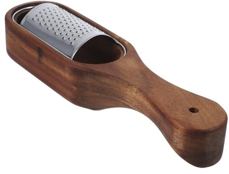WATIIFUFU Edelstahl Käse Gemüsereibe Mit Holzgriff Multifunktionaler Küchenhobel Für Kartoffeln Karotten Hartkäse Inklusive Behälter Ergonomisch Und Robust Für Einfache Handhabung