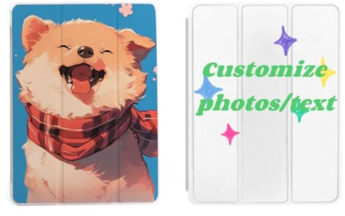 Personalisierte iPad-Schutzhülle, personalisiertes Foto/Text für iPad aus weichem Leder, drehbar, dreifach gefaltete Buchhülle, Foto-Schutzhülle für alle iPad-Modelle