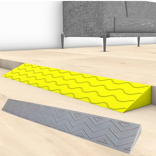 YCBTPS Rampa in Plastica da 1/4/6/10cm, Rampa Interni di Gradini, Rampa di Soglia Resistente, Rampa Leggere per Sedia Rotelle, Passeggino, Spazzatrice(Gray,100cm*13cm*6cm)