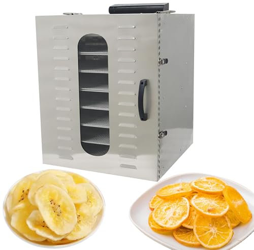 Alimentos Secadora Para El Hogar, Secadora Para Dulces Y Bocadillos, Deshidratador De Frutas De Acero Inoxidable, Temporizador Digital Ajustable De 0 A 24 Horas, Gran Capacidad,110V