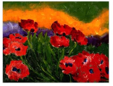 SDYSKKUG Emil Nolde Kunstdruck Leinwandbilder. Berühmte Gemälde Abstrakte Bild Reproduktion. Red Blumen. Moderne Wohnzimmer Poster 65x50cm Ungerahmt