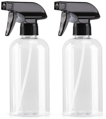 Aurnoet Spray Bottle for Plant - 12.85oz/380ml Fine Mister Plastic Empty Spray Bottles, Clear Water Spray Bottle for Plants, Hair, Cleaning - BPA Free - Leak Proof
