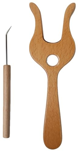 Forchetta Per Lavorare A Maglia In Legno, Forchetta A Maglia Intrecciata | Maglieria, Tessitura, Strumento In Legno, Gancio - Strumenti Di Progetto Di Fabbricazione Di Cordi, Amanti Del Gancio
