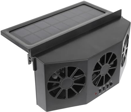 Lurrose Auto-Abgasventilator für Luft Kühlung Fahrzeug-Abgasgebläse Autoabgase -Lüfter Lüftungsfan von Solarantrieb Solarlüfter Auto Lüfter Autoventilator Solar Abs Black