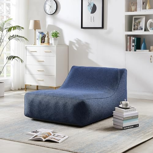 Premium PRO Design Aufblasbarer Camping Sessel mit Textil-Bezug - Ergonomischer Outdoor Lounge Chair - Doppelwandig & Robust - Strand & Festival Luftsofa (Meridian Chair Solo Edition, Blau)