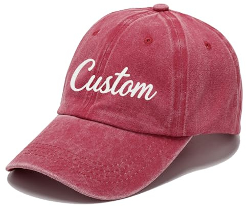 Personalisierte Baseballkappen Für Damen Und Herren, Individuelle Stickerei Gewaschene Vintage Schildkappe,Basecap Kinder Für Jungen Mädchen, Personalisierte Mützen Mit Beliebigem Textnamen-Logo