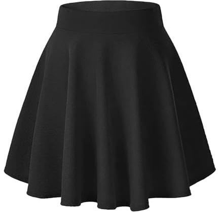 Neteson Mini Jupe Courte Femme Sexy Jupe Plissée École A-Ligne Elastique Danse Jupe Patineuse Tennis Sport Fête pour Filles Club Bureau