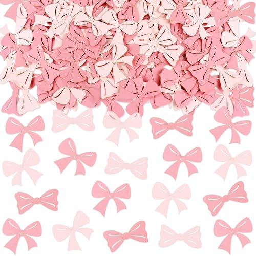 Lilbitty 100pcs Rosa Deko Konfetti Babyparty Mädchen Hochzeit Streudeko Schmetterling Papierkonfetti Tischdeko Glitzer Rosa Herzchen Partydekoration Kindergeburtstag Feier