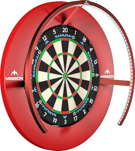 Mission Darts TOR270 Torus 270 | Dartscheibe LED Beleuchtungssystem mit leicht zugänglichem Bereich für uneingeschränktes Spielen, sandgestrahlt schwarz