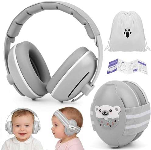 PUTINEI 2 in 1 Cuffie Neonato Antirumore 25dB Protettori Acustici per Neonati Cuffie Antirumore Neonato,Archetto Regolabile,Protezione Acustica Ideale per Neonati Fino a 48 Mesi