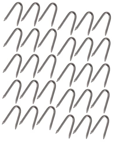 SHINEOFI 140 pièces Clous U Fer Durables pour Clôtures Jardin Fixation Rapide Piquets U Résistant