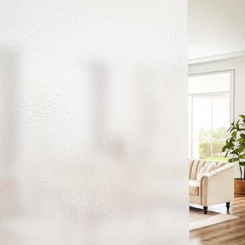 Ghligna 3 Stück Fensterfolie Milchglas, 44,5x200cm Sichtschutzfolie Fenster, Milchglasfolie Selbstklebend, Matte Sichtschutzfolie, Glasfolie Selbstklebend, Window Film, Milchglas Folie für Fenster