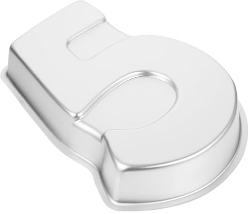 INOOMP Teglia per Torta Numero 5 in Alluminio, Stampo Piccolo per Dolci di Compleanno, Utensile da Forno Multiuso per Panificazione Quotidiana, Resistente e Facile da Pulire, Adatto