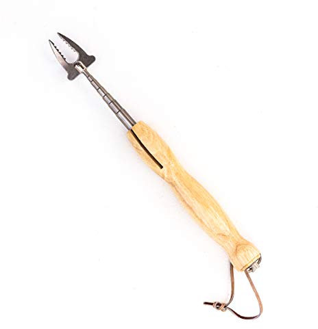 Antikas - Großer Grillspieß Grillbesteck für Lagerfeuer, Teleskop-Spieß ausziehbar 80 cm
