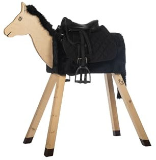 HKM SPORTS EQUIPMENT 9346 Shettysattel-Set Beginner, Shetty Sattel inkl Schabracke Steigbügel Schwarz St