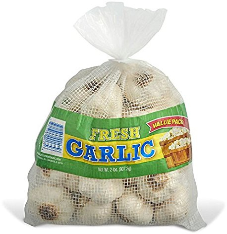 Whole Fresh Garlic Bulbs 4 lbs (2 Bags of 2 lbs) Product of USA