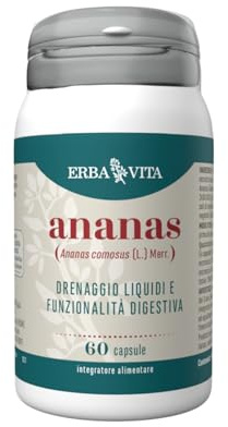 ERBA VITA Integratore Alimentare di Ananas - 60 Capsule - Favorisce drenaggio dei liquidi corporei