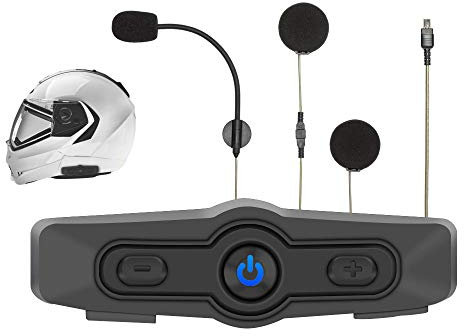 Albrecht BPA 400 Bluetooth Motorrad Headset zum Hören von Musik, Telefonieren und für Navi-Ansagen vom Smartphone, Gegensprechanlage 15540