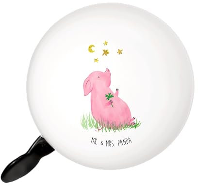 Mr. & Mrs. Panda Fahrradklingel Schwein Glück - Geschenk, Sterne, Schweinchen, Fahrradglocke, Motivation, Klingel Für Fahrrad, Ziele, Fahrradklingeln, Lustige Sprüche, Glücksbringer