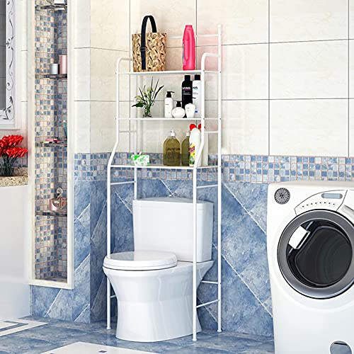 Anth Scaffale da Bagno, 3 Ripiani, Salvaspazio Organizer, Scaffale per Il Bagno Sopra Lavatrice (Bianco)