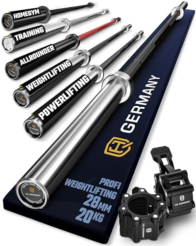 HQ Germany® Langhantelstange 50mm [220cm, 20kg] - Profi Weightlifting Langhantel 20kg - Olympia Langhantel 50mm, Gewichtsstange, Olympic Barbell Bar