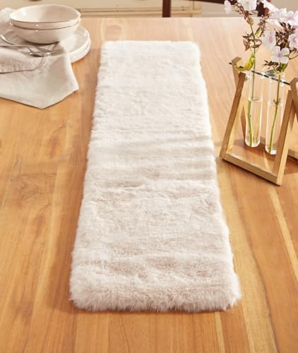 Tischläufer Kunstfell Größen und Ausführungen, Tischand, Mitteldecke (beige, 20x90 cm)