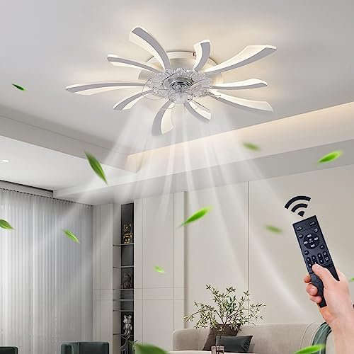 ventiladores de techo modernos lampara con ventilador techo dormitori, iluminación de techo LED regulable moderna con ventilador, ventilador de techo de diseño creativo de luces para dormitorio,