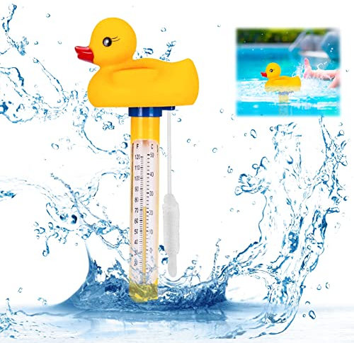 Termometro galleggiante per piscina con corda, per piscine interne ed esterne, acquari, laghetti da pesca (A)