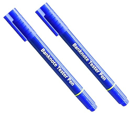 Geldscheinprüfer in 2 Sekunden | 2 Stück | 2 in 1 | Geldscheinprüfer + Kugelschreiber enthalten | Filz für Geldscheine, einfacher Transport | Bargeldprüfer | Geldscheinprüfer | Euro