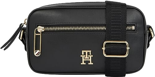 Tommy Hilfiger Damen Umhängetasche Iconic Camera Bag Klein, Mehrfarbig (Black), Einheitsgröße