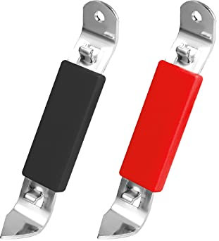 2pcs Magnetic Bottle Openers, Can Tapper Magnetic Can Opener Manual Bottle Punch Opener for Beer Bottles Cans Beverages (Red, Black)