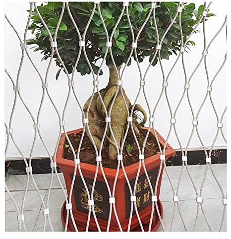 Flexibles Drahtgeflecht Aus Rostfreiem Stahl, Schutz Für Den Gartenbalkon Schlagzähigkeit Anti-Fall Kette In Großer Höhe Ausgezeichneter Anti-Rost-Schutz Leichtes Gewicht Hohe Festigkeit (Farbe : SIL
