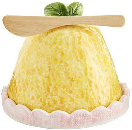 Mud Pie Cloche fruitée au citron ; Cloche 12,7 cm x 14 cm de diamètre | Épandeur 14 cm
