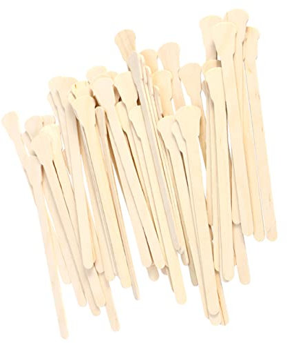 FRCOLOR 100pezzi Spatole di Legno Monouso Estremità Arrotondate per Ceretta Depilatoria Inodore e Sicuro per Uso Professionale o Domestico Cera Calda e Strisce