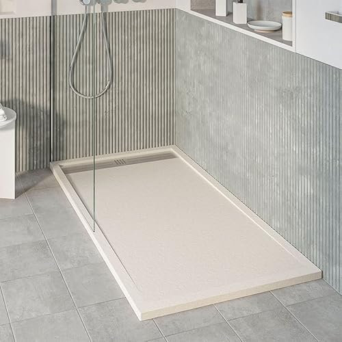 KOES - Kunstharz-Duschwanne Modell VOIGA – 90x160 – Creme RAL 1013