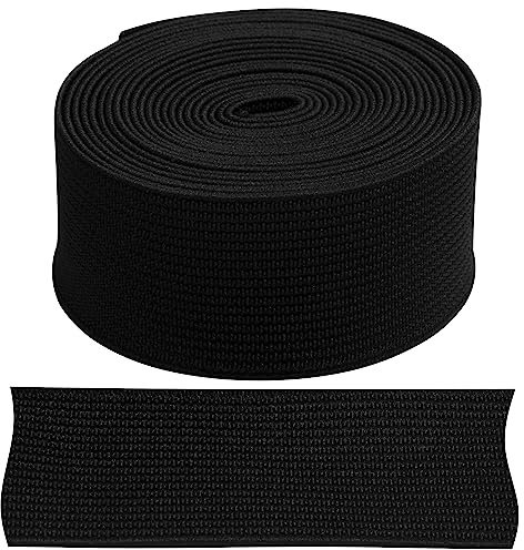 AERZETIX - C67253 - Elastique plat tissé 2 m - largeur 25 mm - couleur noir - en polyester et latex - confection mercerie couture vêtements tissu ceinture pantalon jupe