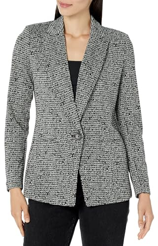 NIC+ZOE Etched Tweed Knit Blazer, Black Multi, PP