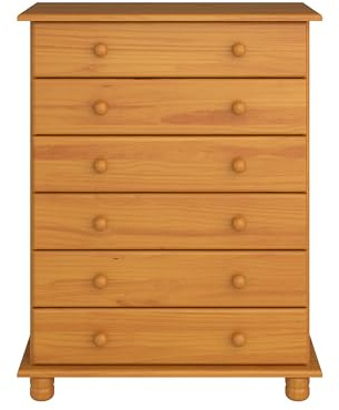 MOBLIT Cómoda, Realizada en Madera de Pino Macizo, Serie Canet. Medidas 78x39 cm (Ancho x Fondo) (100 cm de Alto, Miel)