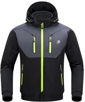 BORLENI Blouson de Moto pour Hommes avec Protecteurs CE Doublure Amovible Imperméable au Vent et à l'Eau pour Toutes les Saisons XXL