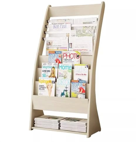 Prospektständer Zeitungsständer aus Holz, Bürozeitschriftenständer, bodenstehender Broschürenständer, Werbematerial, Präsentationsständer, Aufbewahrung, Bücherregal Bodenstehender Zeitschriftenhalter