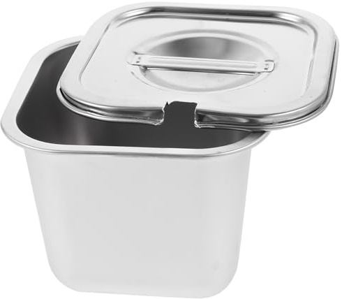 HOLIDYOYO Contenitore Per Gelato in Acciaio Inossidabile Con Coperchio E Maniglia 5.5X4.1X3.7 Pollici Per Conservazione Gelato Artigianale Nel Congelatore