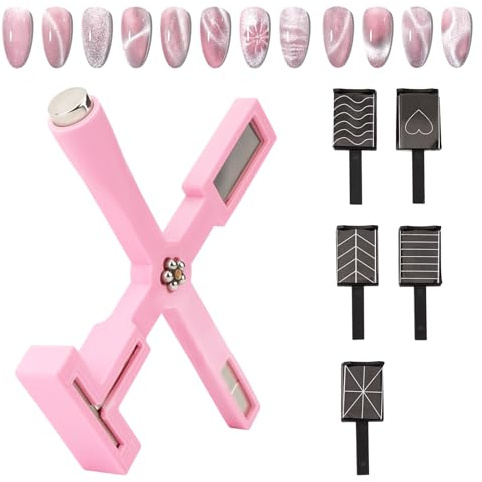 6 Stück Nagelmagnet Set,verbesserter Multifunktionsmagnet für Cat-Eye-Gel-Nagellack,Nail Art Werkzeug Magnetstift DIY Magic 3D Magnet Stick,Nägel-Cat-Eye-Design-Werkzeuge,Maniküre-Zubehör