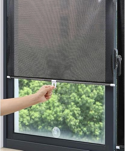 Suction Cup Roller Blind Window Blind Sun Protection Blackout Roller Blind Privacy Screen and Sun Protection No Drilling Required Blackout Curtains (68x125CM)