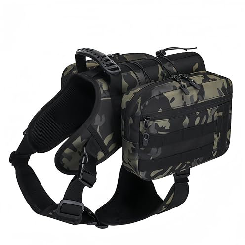 GooCare Jumahe Hunde-Wanderrucksäcke, für 38,6–56,7 kg große – riesige Hunde, Wanderrucksack, 5 verstellbare Schnallen, große Kapazität, 2 geräumige Seitentaschen, atmungsaktives wasserdichtes Gewebe