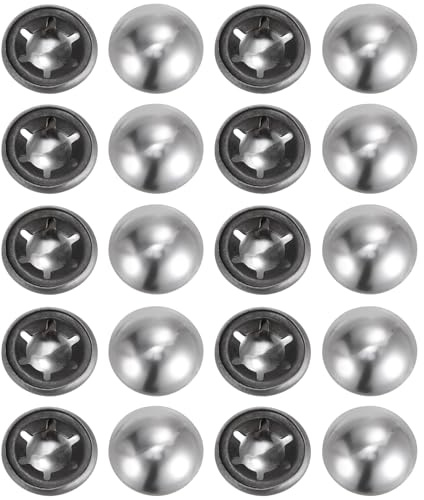 QUARKZMAN 40pz Cappucci a Pressione in Acciaio 65Mn per Dadi di Spinta da 0.31 Pollici per Carrelli a Mano, Carri da Giardino e Bidoni Rotolanti, M8 x 16mm