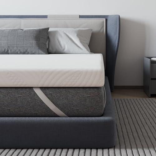 Avenco Surmatelas 140x190, Hauteur 7.5 cm, Topper en Mousse Fibre de Bambou, Surmatelas 2 Personnes, Amoivible et Lavable, Ultra Doux Respirant, pour sur Matelas 2 Places Adulte et Enfant