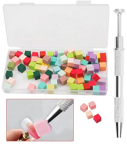 100 Stück weiche Nagelschwämme für Ombre-Nagelkunst-Schwämme mit Greifstift, Aura-Nägel, Ombre-Nagelbürste, Maniküre-Nagelkunst-Werkzeuge für Farbverläufe und blühende Maniküre-Nagelkunst